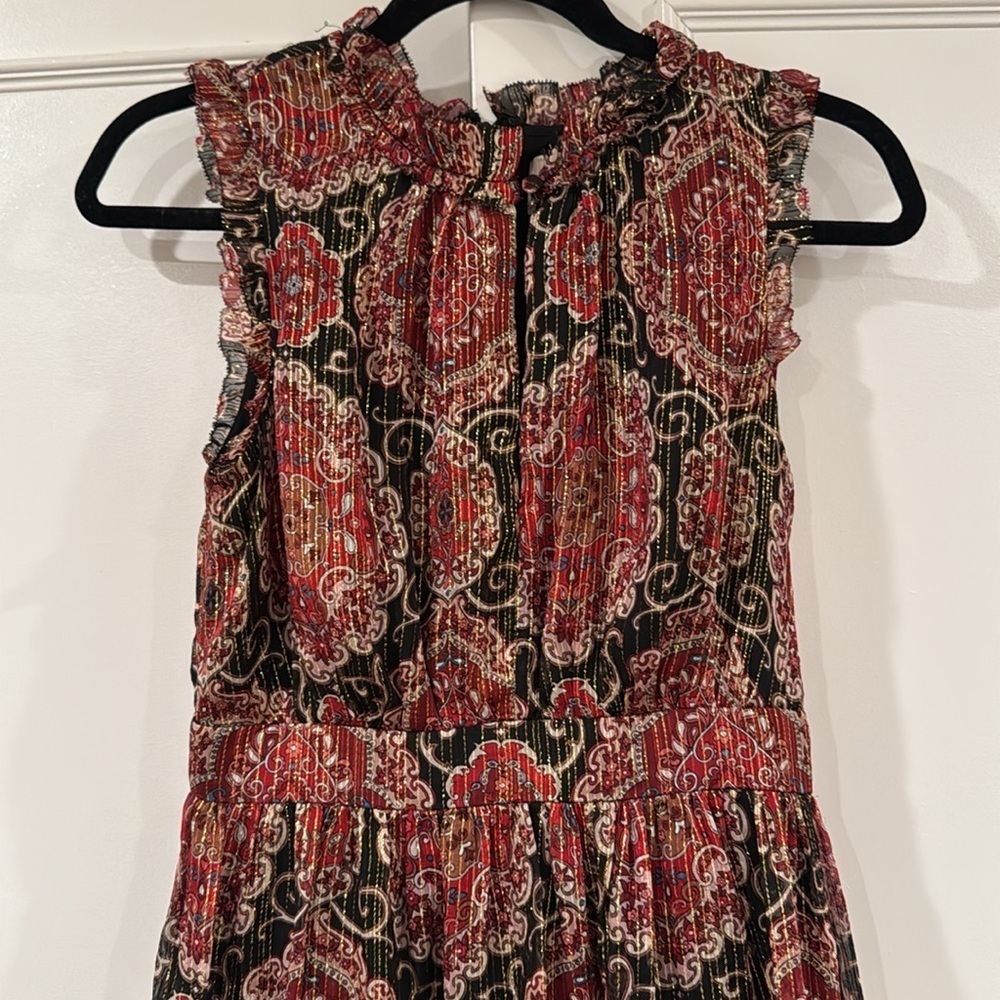 Kate Spade Black Multi Gold Metallic Medallion Print Print Dress Size 4 - Picture 6 of 14